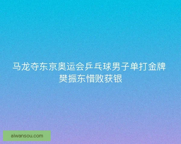 马龙夺东京奥运会乒乓球男子单打金牌 樊振东惜败获银